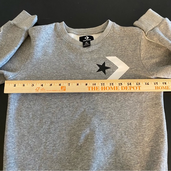 Converse Youth Grey Sweatshirt Logo on Front & Different Design on Each Arm- M - Picture 9 of 11